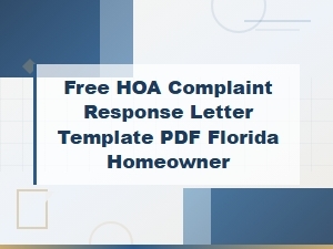Free Florida Hoa Complaint Response Letter Template Pdf